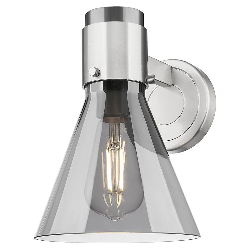 Innovations Lighting 464-1W-G464C-7SM Lawton Cone 9" Tall Bathroom - Satin Nickel