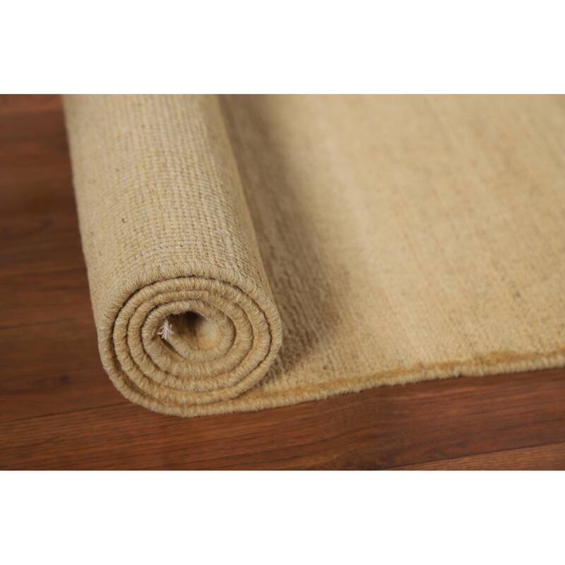 Solid Gabbeh Modern Runner Rug Handmade Wool Carpet - 2'9"x 9'8"