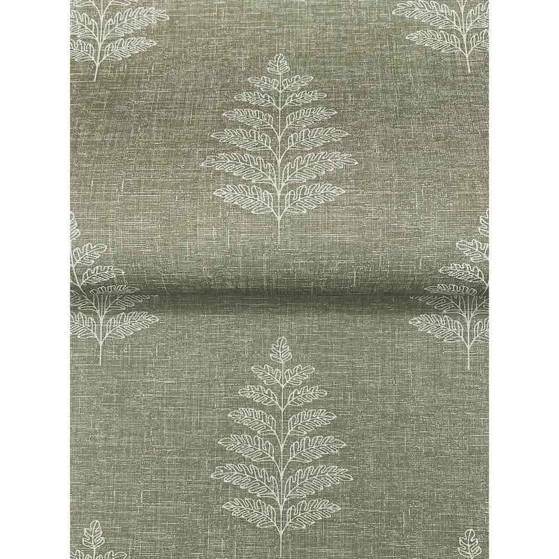 Chesapeake Frond Dark Green Leaf Wallpaper