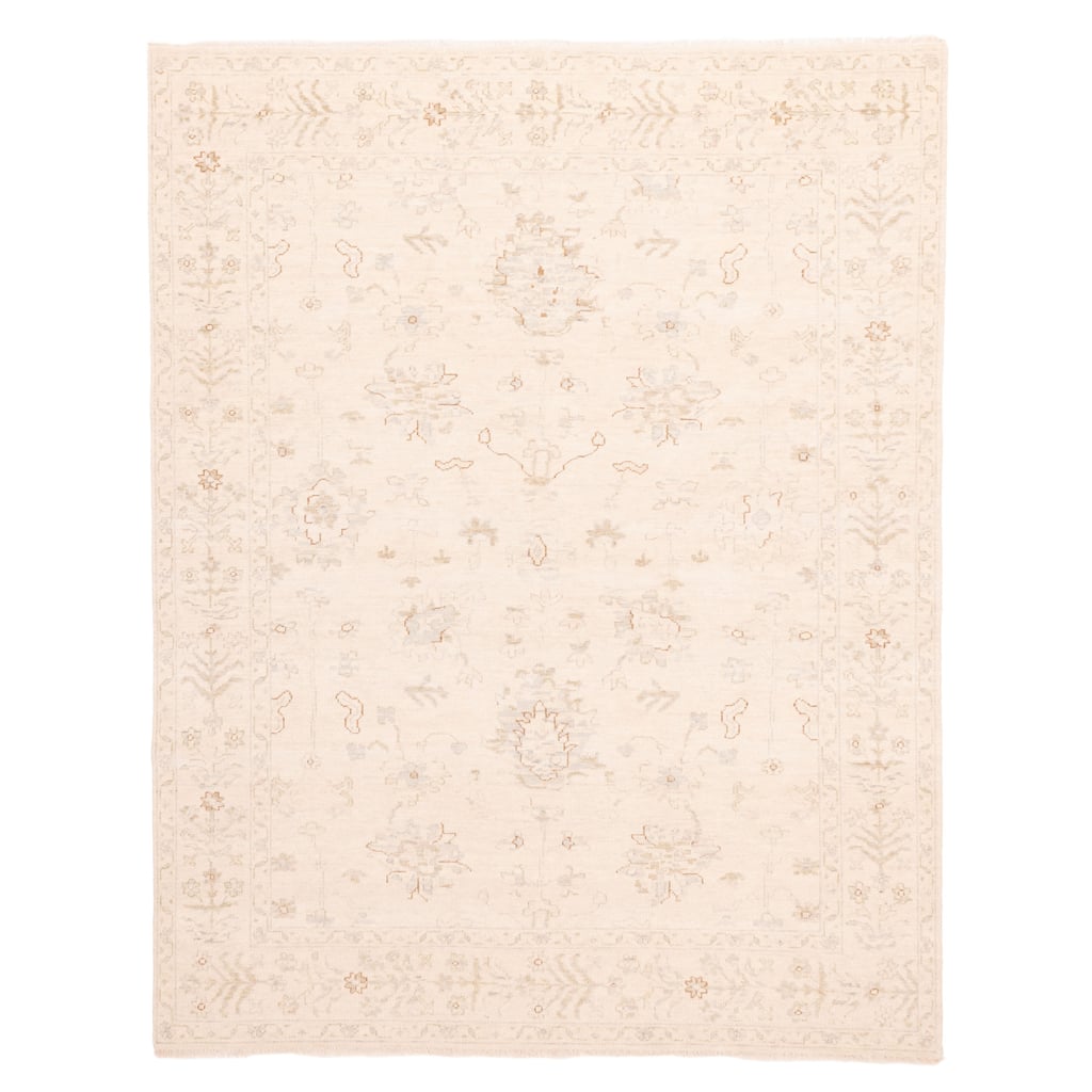 ECARPETGALLERY Hand-knotted Modern Oushak Beige Wool Rug - 8'0 x 10'0