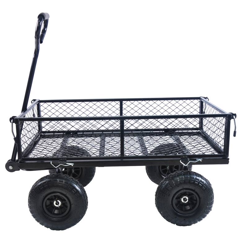 Heavy-Duty Garden Utility Wagon Cart - Firewood & Yard Debris Hauler