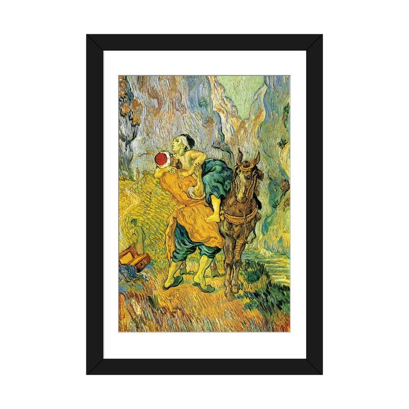 iCanvas "The Good Samaritan" by Vincent van Gogh - Black - 32x24x1