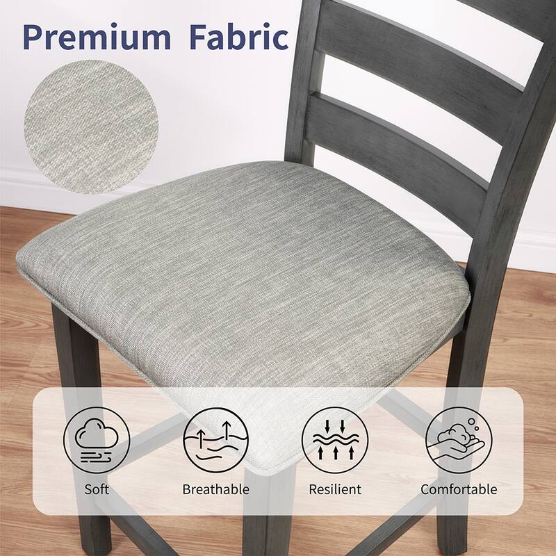 30" Modern Dining Table Set, 2-Seater Charging Station 3-Tier Storage
