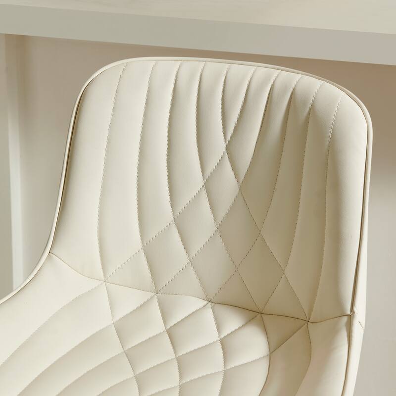 Roundhill Furniture Kovyn Contemporary Adjustable Barstool with Faux Leather Swivel Seats, Set of 2