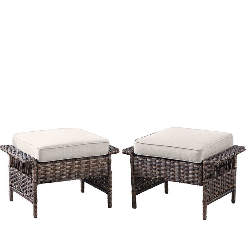 Pocassy Outdoor Swivel Chairs with Sofa Chair Ottoman and Table Set