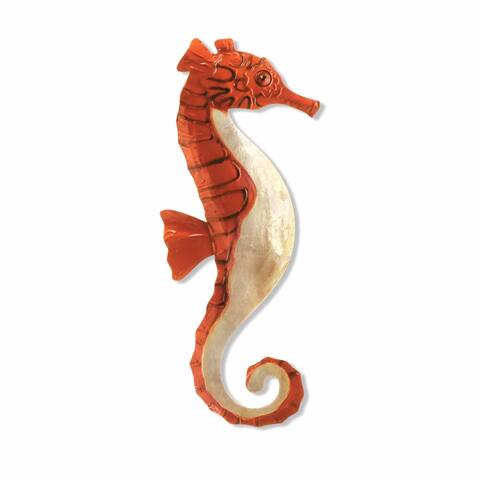 Handmade Red and Pearl Seahorse (Philippines) - 1 x 7 x 16