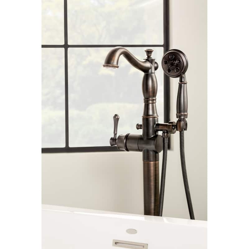 Delta Cassidy Floor Mounted Tub Filler with Personal Hand Shower Less