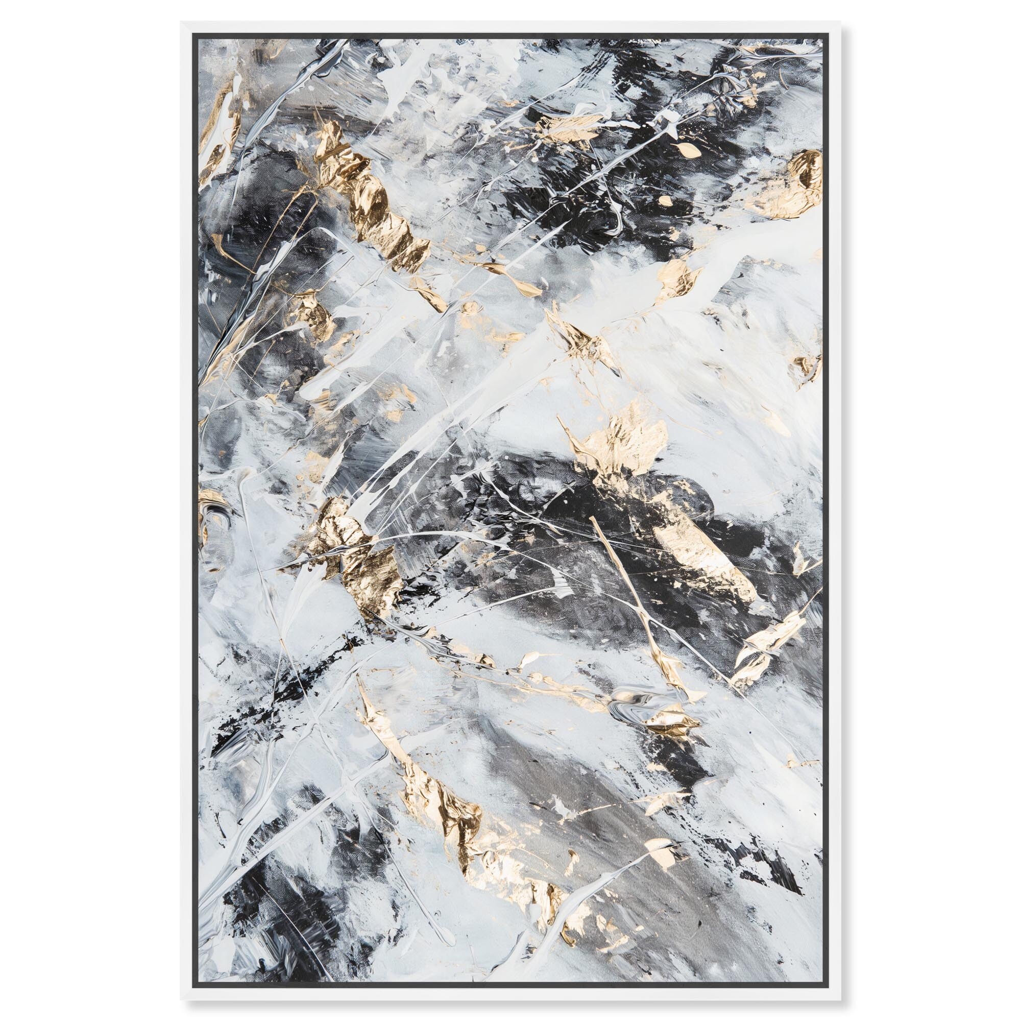 Golden Prism Canvas Black Paint Abstract by Art Remedy