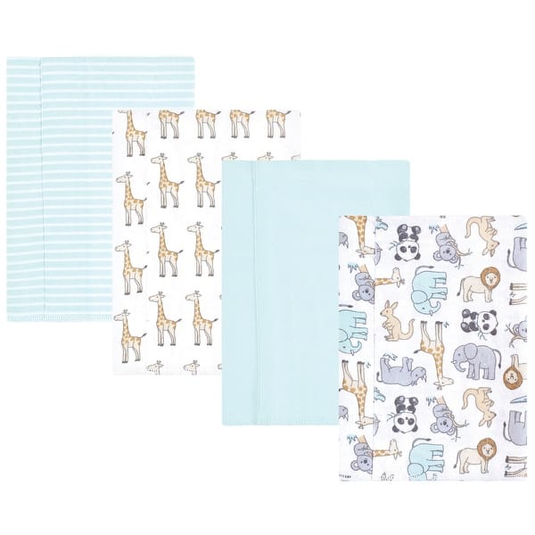 slide 1 of 1, Hudson Baby Cotton Flannel Burp Cloths, Kangaroo, One Size - Kangaroo 4 Pack - One Size One Size - Kangaroo 4 Pack