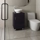preview thumbnail 6 of 7, Tacna 18" Wide Free Standing One Door Vanity, With Vessel Porcelain Sink, Bathroom Storage Black