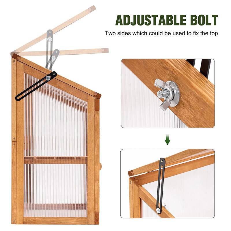 MCombo 2-Tier Cold Frame Greenhouse, Solid Wood 0160