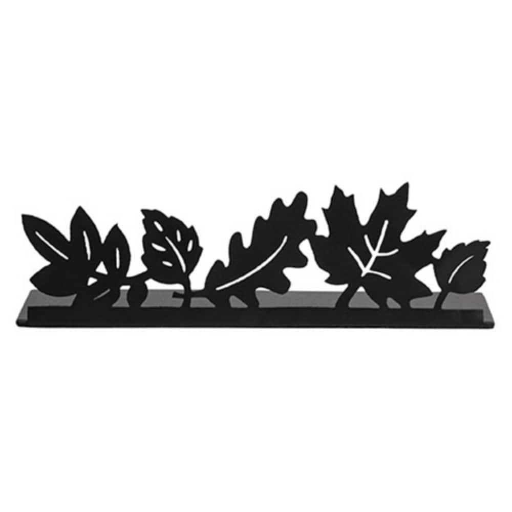 2"H Black Metal Fall Leaves Candle Holder Plate for Tea Lights for Autumn Home Decor Accent - 2" H x 6.5" W x 2" D