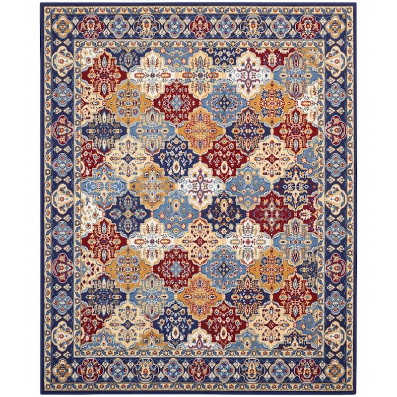Power Loomed Distressed Floral Non Skid Stain Resistant Area Rug - 144' X '102' X '0.5