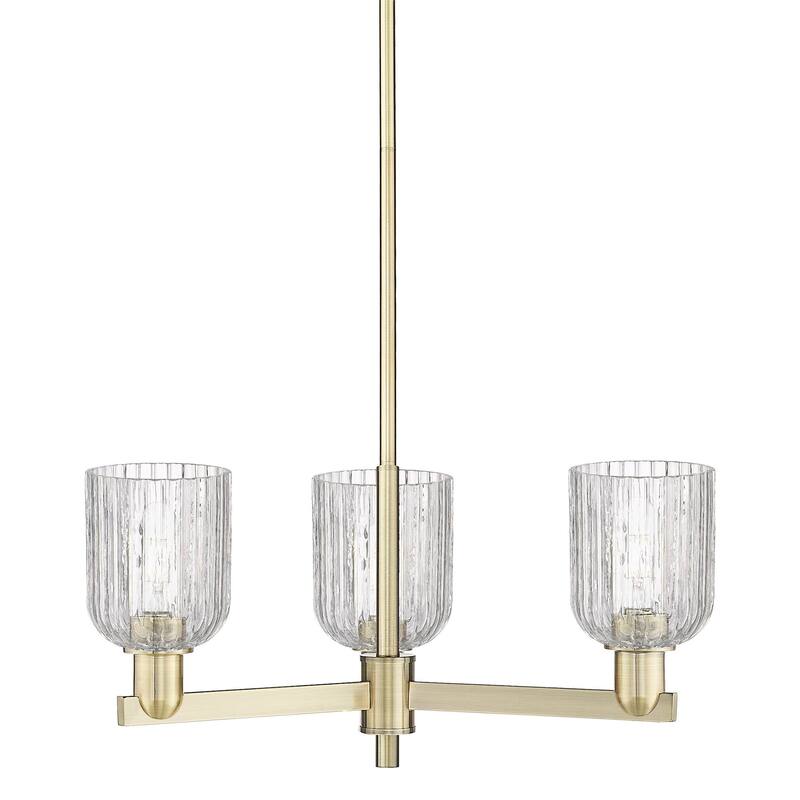 Innovations Lighting 716-3CR-9-18 Bridal Veil Chandelier Bridal Veil 3 - Antique Brass / Clear