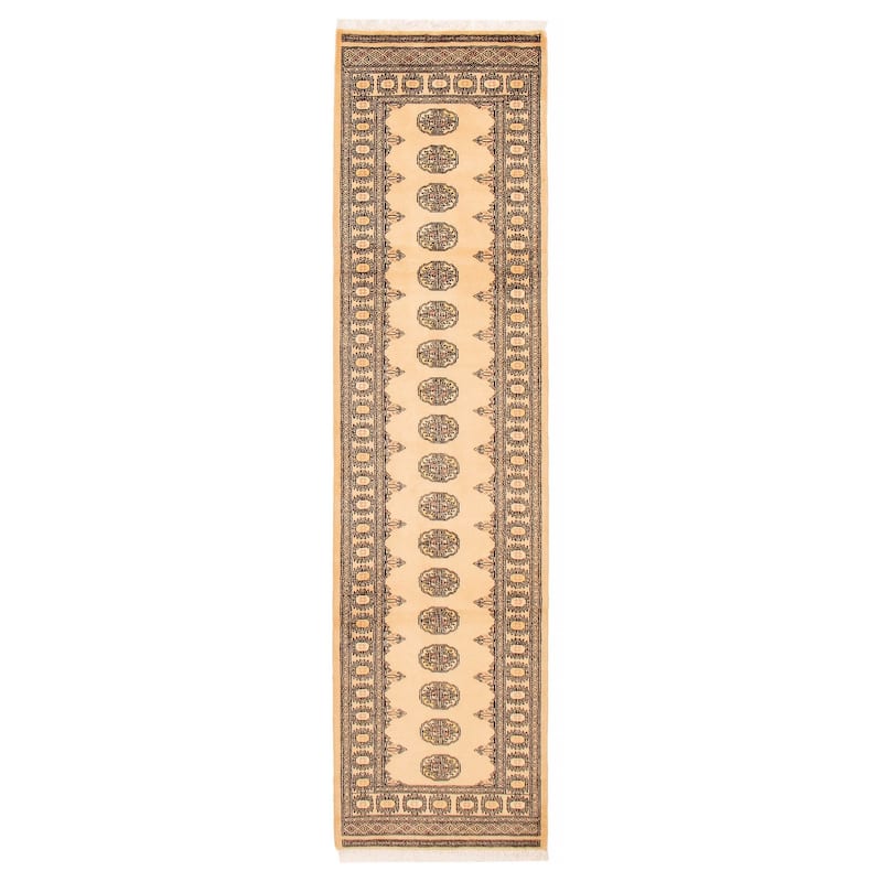ECARPETGALLERY Hand-knotted Peshawar Bokhara Ivory Wool Rug - 2'8 x 10'6 - 2'8 x 10'6 - Ivory