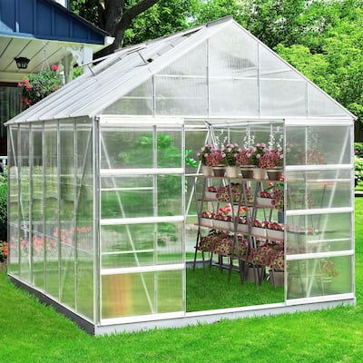 Outdoor 12' x 10' Outdoor Walk-in Hobby Greenhouse for Plants - 10*12
