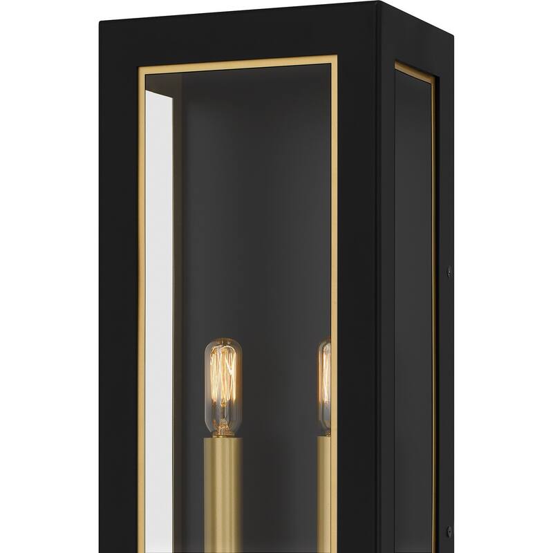 Matte Black Two Light Outdoor Wall Mount from the Bourbon Collection