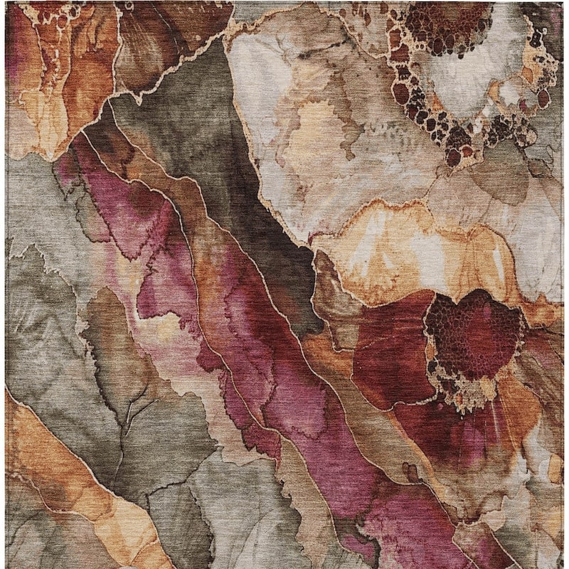 HomeRoots Floral Transitional Rectangle Outdoor Rug