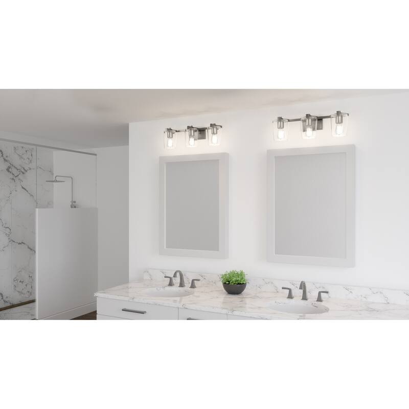 Perry 3-Light Antique Nickel Vanity Light - Antique Nickel - 23.5