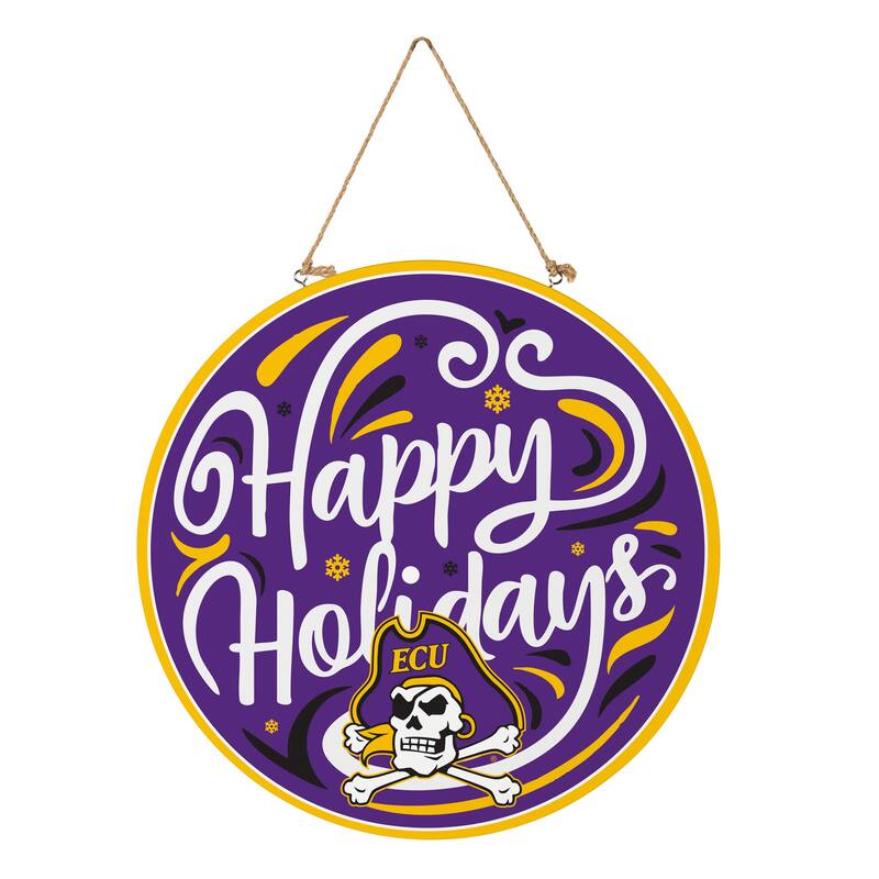 East Carolina University 18" x 18" Happy Holidays Door Décor Wall Sign - 18" x 18"