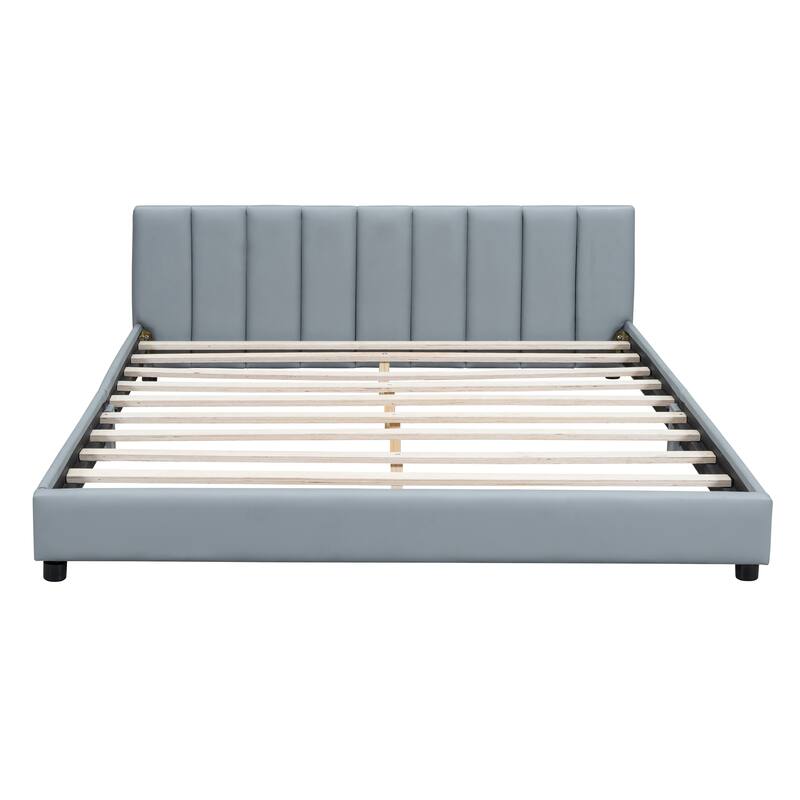 Queen Size & Twin XL Size Upholstered Platform Bed, Mother & Child Bed, PU Leather
