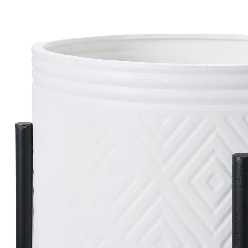 Embossed Metal Planters with Stand