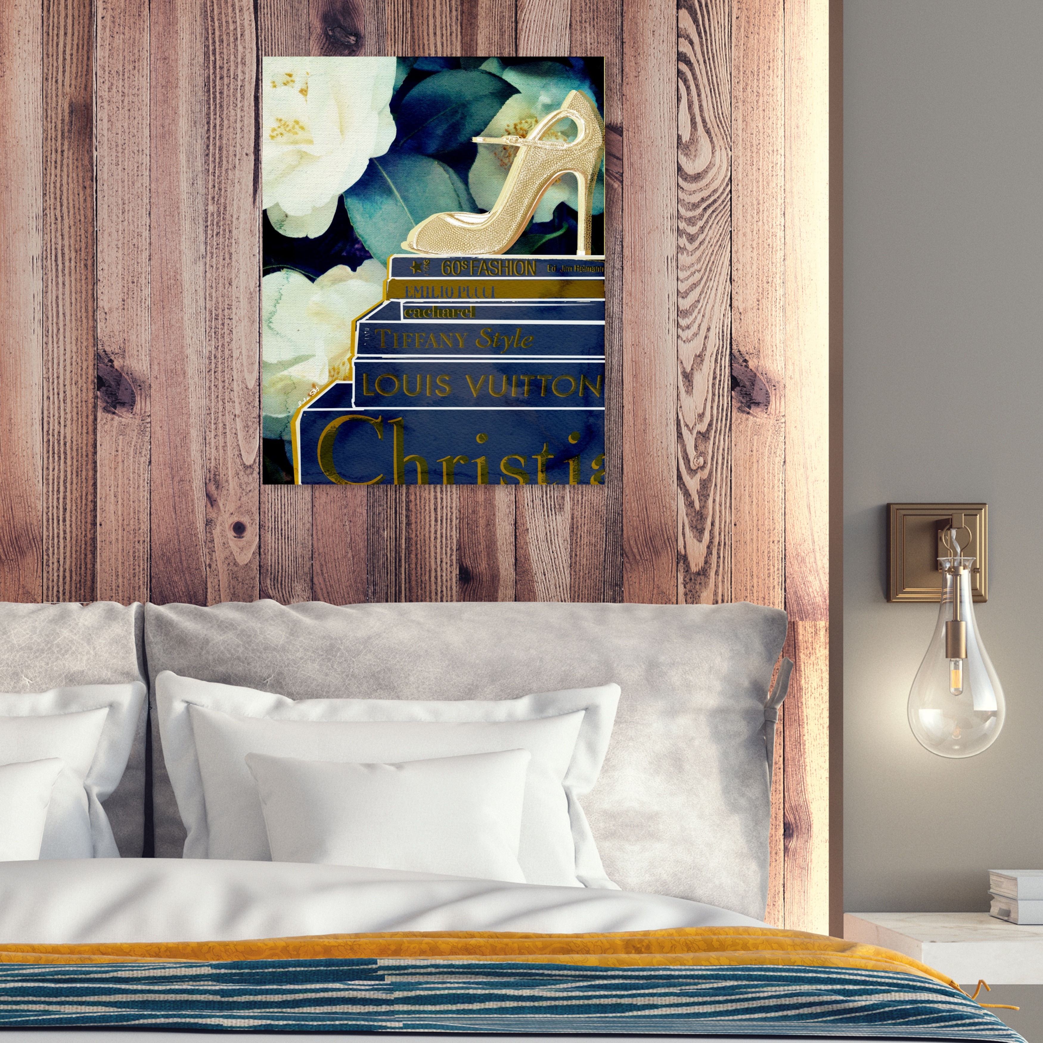 Oliver Gal 'What's On My Mind Blue' Fashion Blue Wall Art Canvas