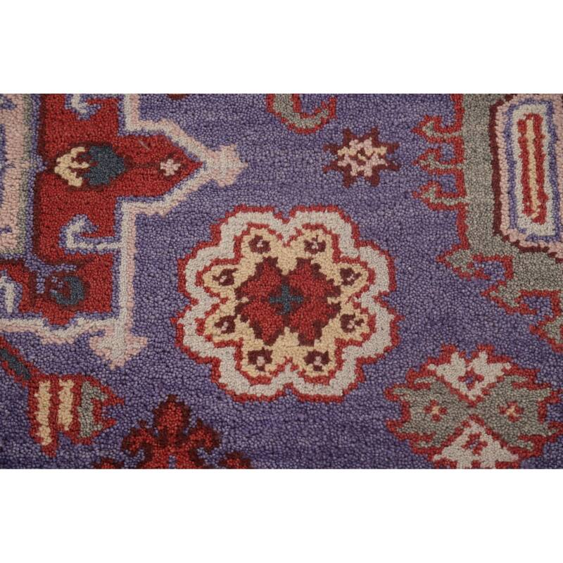 Geometric Oushak Oriental Foyer Rug Hand-Knotted Wool Carpet - 4'0" x 5'11"