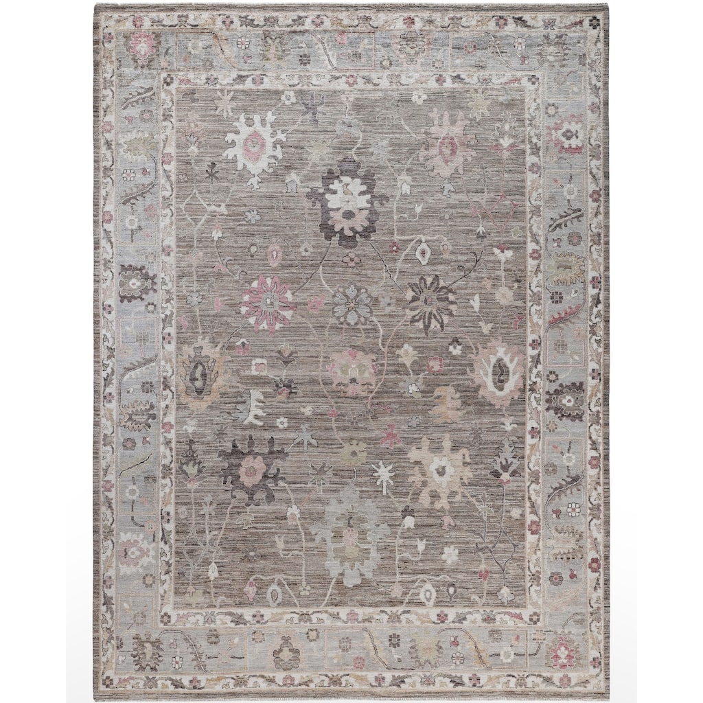 Oushak One-of-a-Kind Hand-Knotted Area Rug - Brown - 9' 2" x 12' 3"