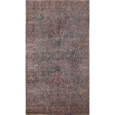 Hand Knotted Oriental 100% Wool Carpet Traditional Floral Beige & Ivories Kerman Area Rug - 15' 4'' X 9' 1''