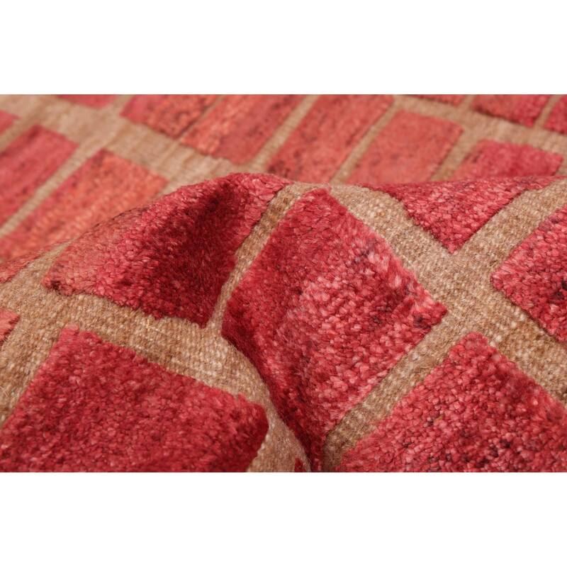 ECARPETGALLERY Hand-knotted Tangier Red Wool Rug - 8'4 x 10'1