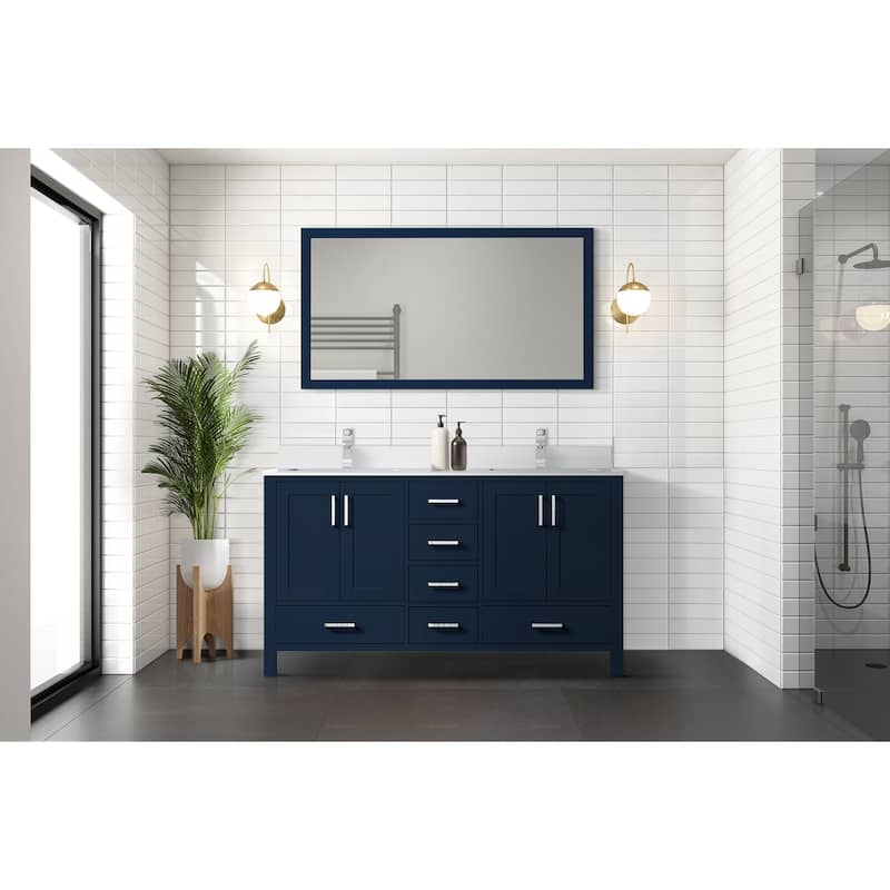 Jacques Bath Vanity, Cultured Marble Top and Mirror