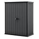 preview thumbnail 1 of 6, Keter Cortina Alto Vertical Resin Durable Outdoor Storage Shed With Floor for Patio Furniture and Tools, Grey