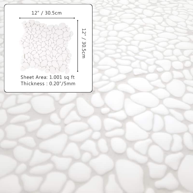 12"×12" Pebble Glass Mosaic Wall Tile（10 sheets/10sqft）
