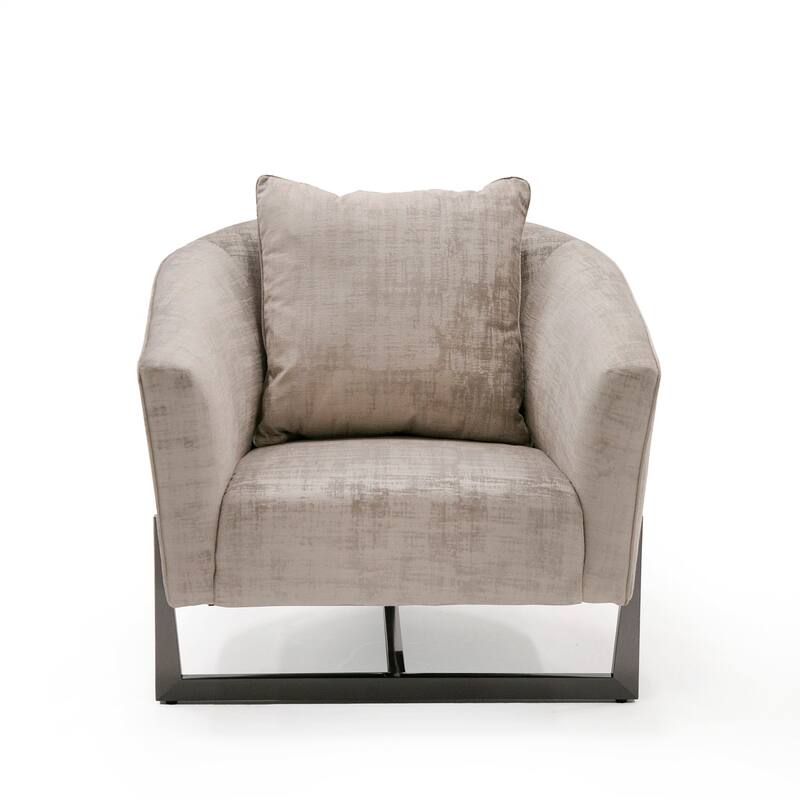 Modrest Forbis Contemporary Light Grey Fabric Accent Chair