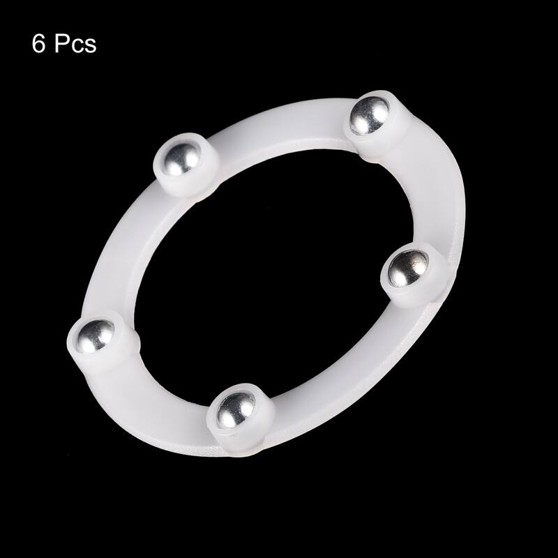 Rotating Swivel Stand with Steel Ball Lazy Susan Base Turntable 6Pcs - White