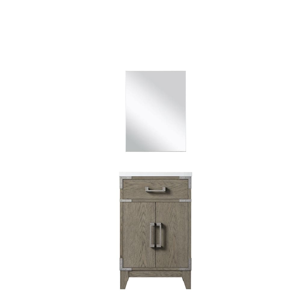 20-inch Bathroom Vanity with Acrylic Top, Soft Close Cabinet, and 18" x 24" Mirror - Polished Surface