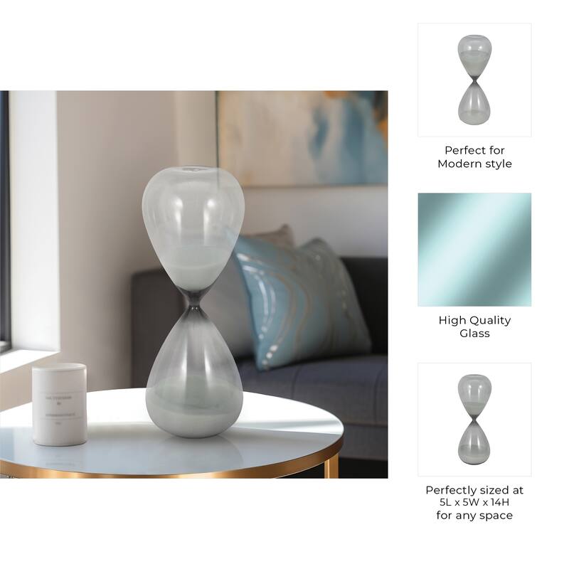 Modern Glass Hourglass Sculpture - Home Decor