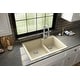 preview thumbnail 8 of 60, Karran 33" Top Mount Large/Small Bowl Quartz Kitchen Sink Kit - 33" x 22" x 9"