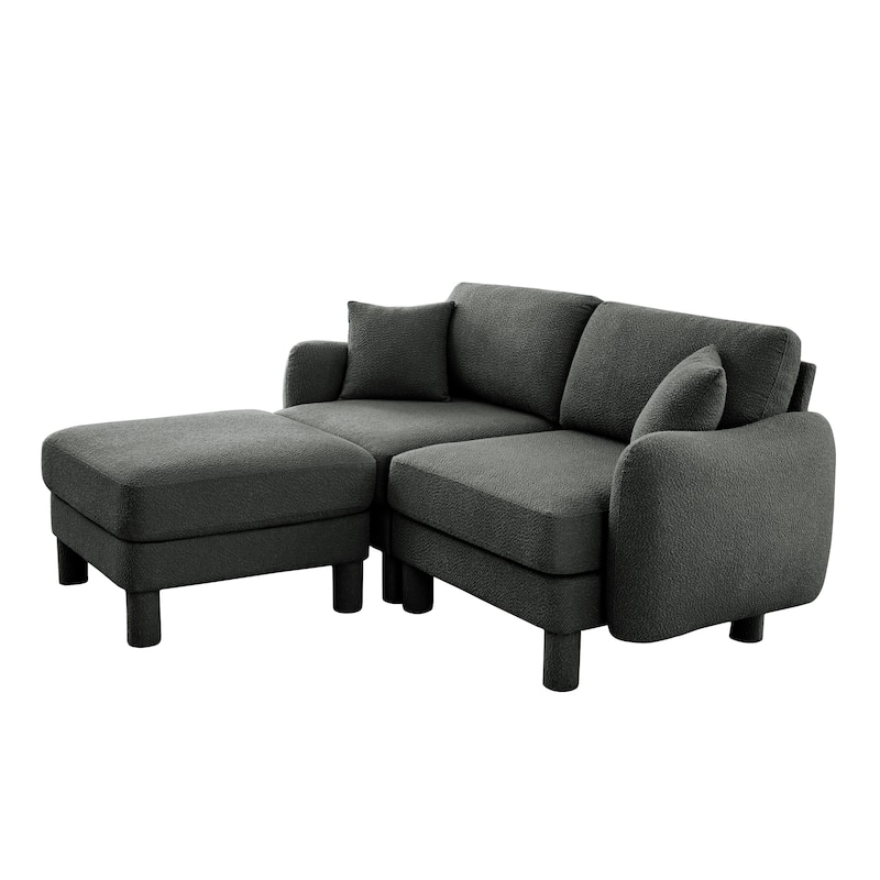 Loveseat Sofa, 78" 2-Seater Upholstered Couch Modern Sectional Couches with Shell-shaped Armrests for Living Room