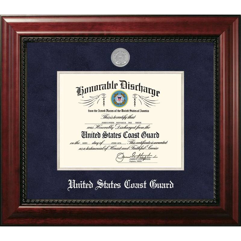 Patriot Frames Coast Guard 8.5x11 Discharge Executive Frame with Silver Medallion