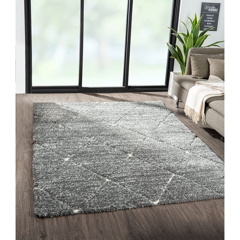 Talas Trellis Area Rug in Grey and Cream - 5'x 7'