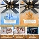 preview thumbnail 31 of 38, Cusp Barn 52/60/72 Inch Farmhouse Caged Ceiling Fan with Lights and Remote, Industiral 6 Speeds Chandelier Ceiling Fan