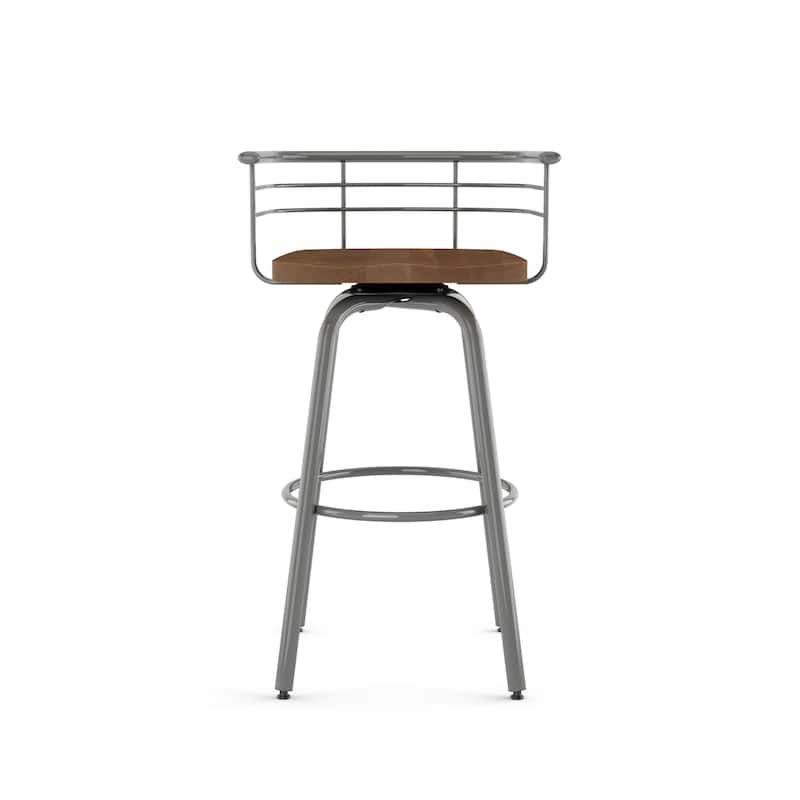 Amisco Brisk Swivel Counter Stool with Distressed Wood Seat