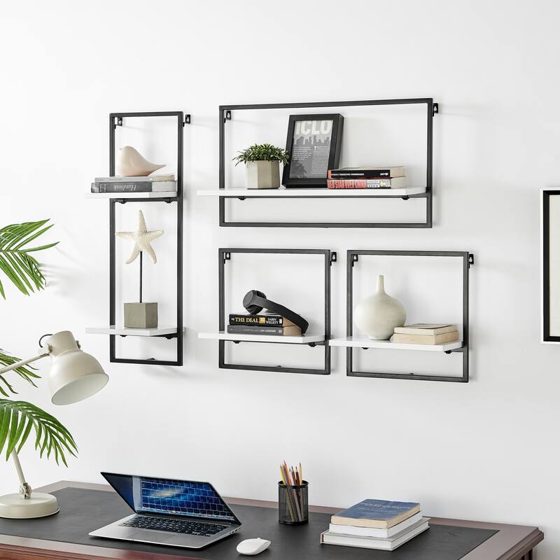 Danya B Framed Wall Art 4-Piece Modern Shelf Set