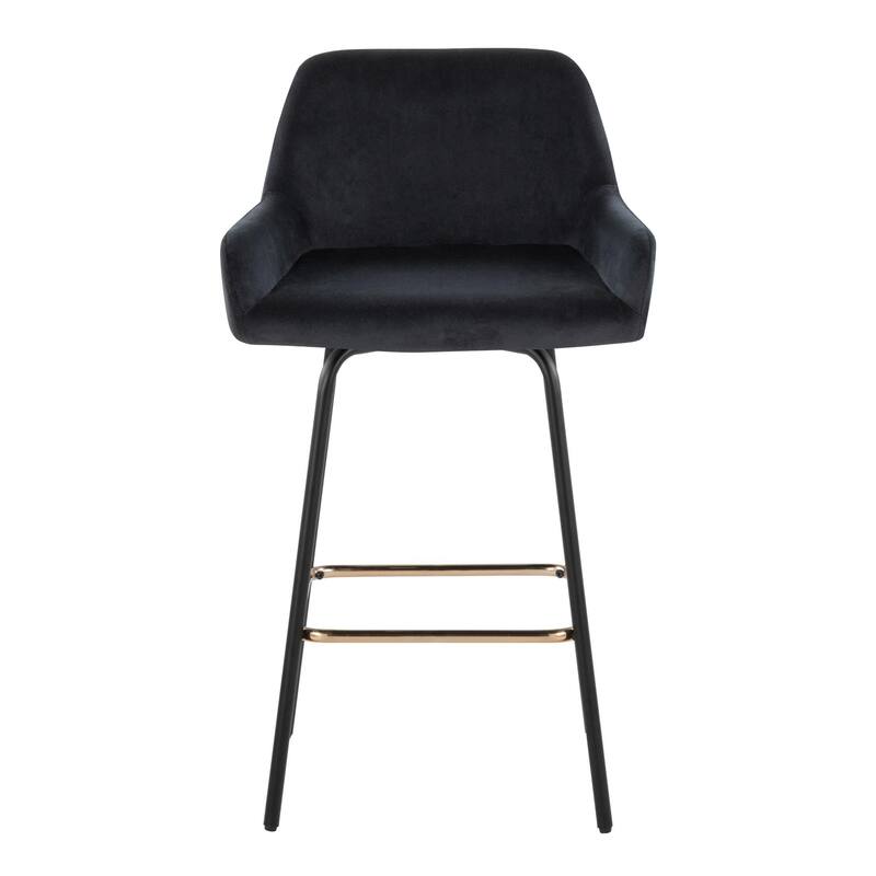 Porch & Den Galotti Fixed Height Counter Stool with Metal Legs & Square Footrest (Set of 2)