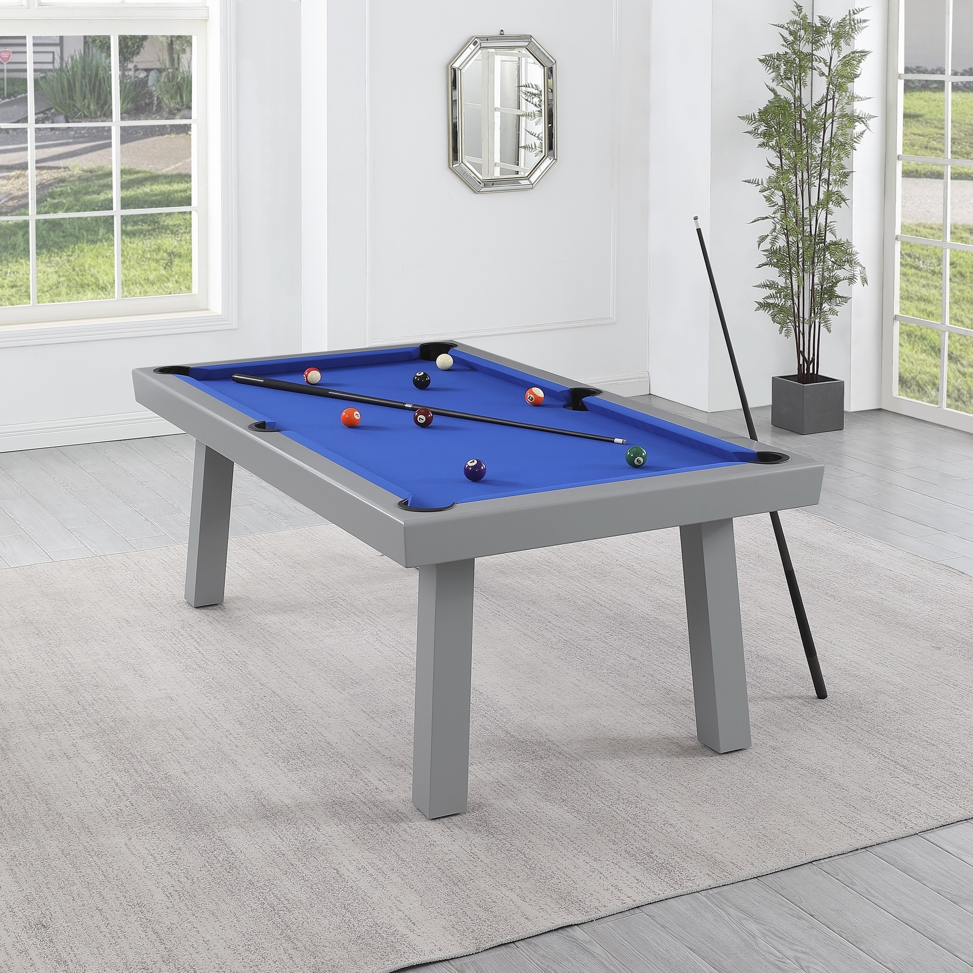 PLAY CITY Pool Table 7Ft. X 4ft. Blue American Style Table : :  Home & Kitchen