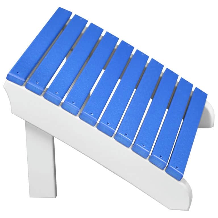 Poly Lumber Adirondack Footrest - Blue & White