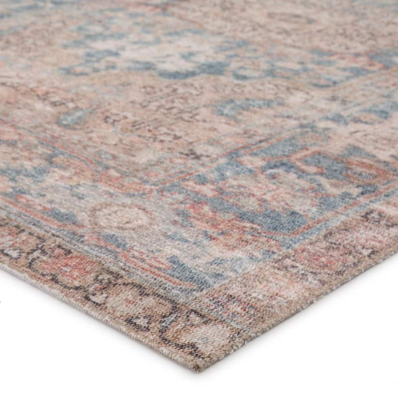 Machine Washable Gracewood Hollow Chambers Blue/ Beige Medallion Area Rug