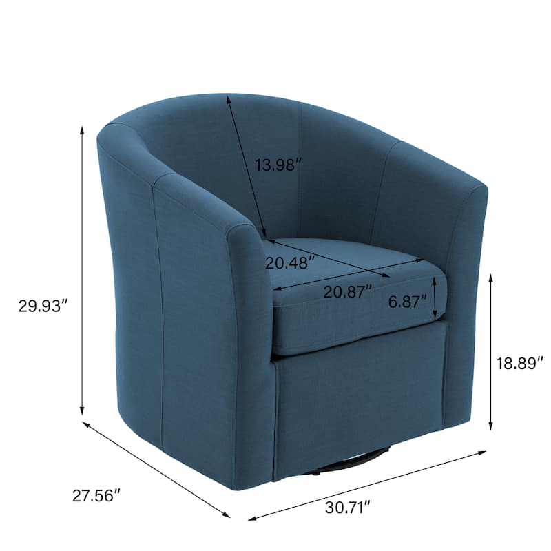Modern Upholstered Swivel Barrel Chair Living Room Accent Chair